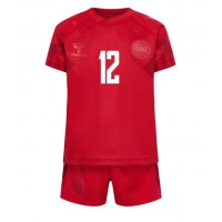 Camisa de time de futebol Dinamarca Kasper Dolberg #12 Replicas 1º Equipamento Infantil Mundo 2022 Manga Curta (+ Calças curtas)